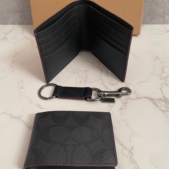 ๐ COACH Men Wallet Boxed 3 in 1 Wallet gift Set In Signature Canvas - Picture 7 of 12